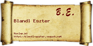 Blandl Eszter névjegykártya